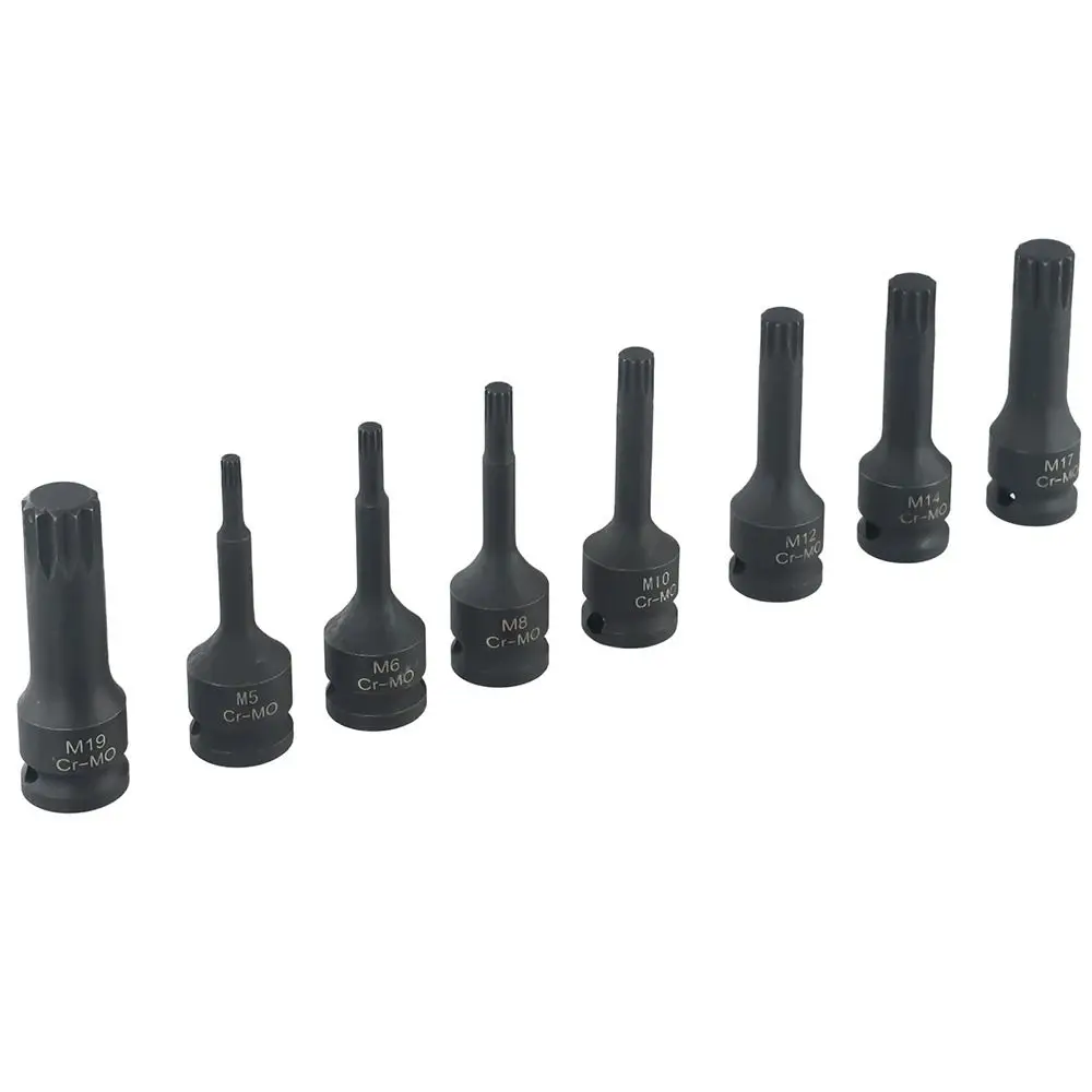 1 pçs métrica 1/2 Polegada haste adaptador de soquete de broca elétrica bit longo 78mm comprimento 12 pontos torx soquete M5-M19 cr-mo aço