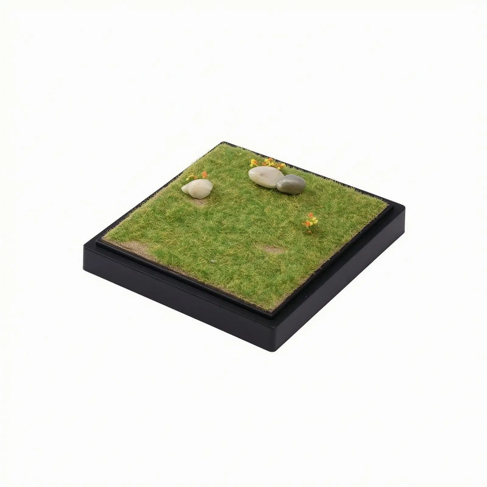 Grassland Display Base 1 64 Scale Miniature Diorama Black Rectangular Plaster Landscape Scene for Model Cars Figures Photography