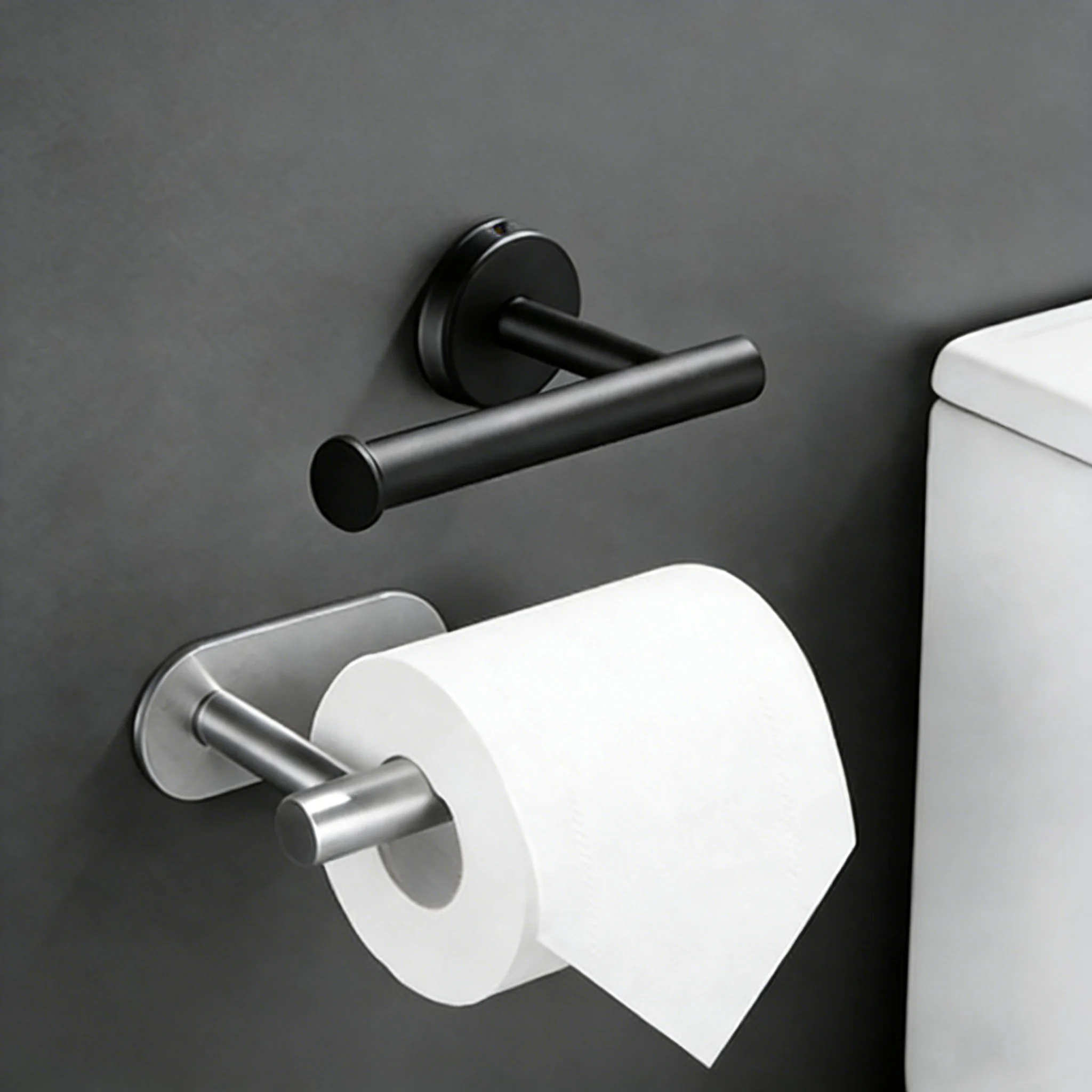 Wandmontierter Toilettenpapierhalter ohne Bohren, rostfrei, korrosionsbeständig, Edelstahl, für Badezimmer und Küche, Rollenpapierhalter