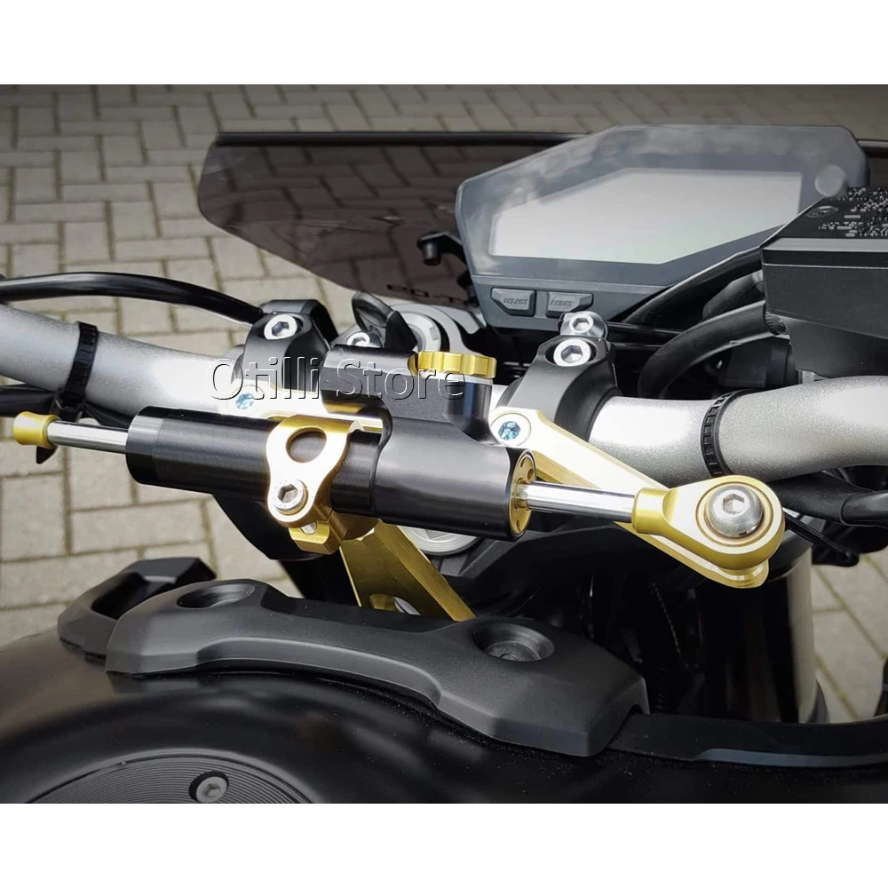 Motorcycle Carbon fiber steering Stabilize damper Mounting Bracket Kit For YAMAHA MT-09 MT09 FZ09 FZ-09 2013 2014 2015 - 2020