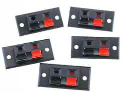 5pcs 2 Pins Audio Speaker Test Spring Terminals Clip AC/DC Connectors Jack Plug