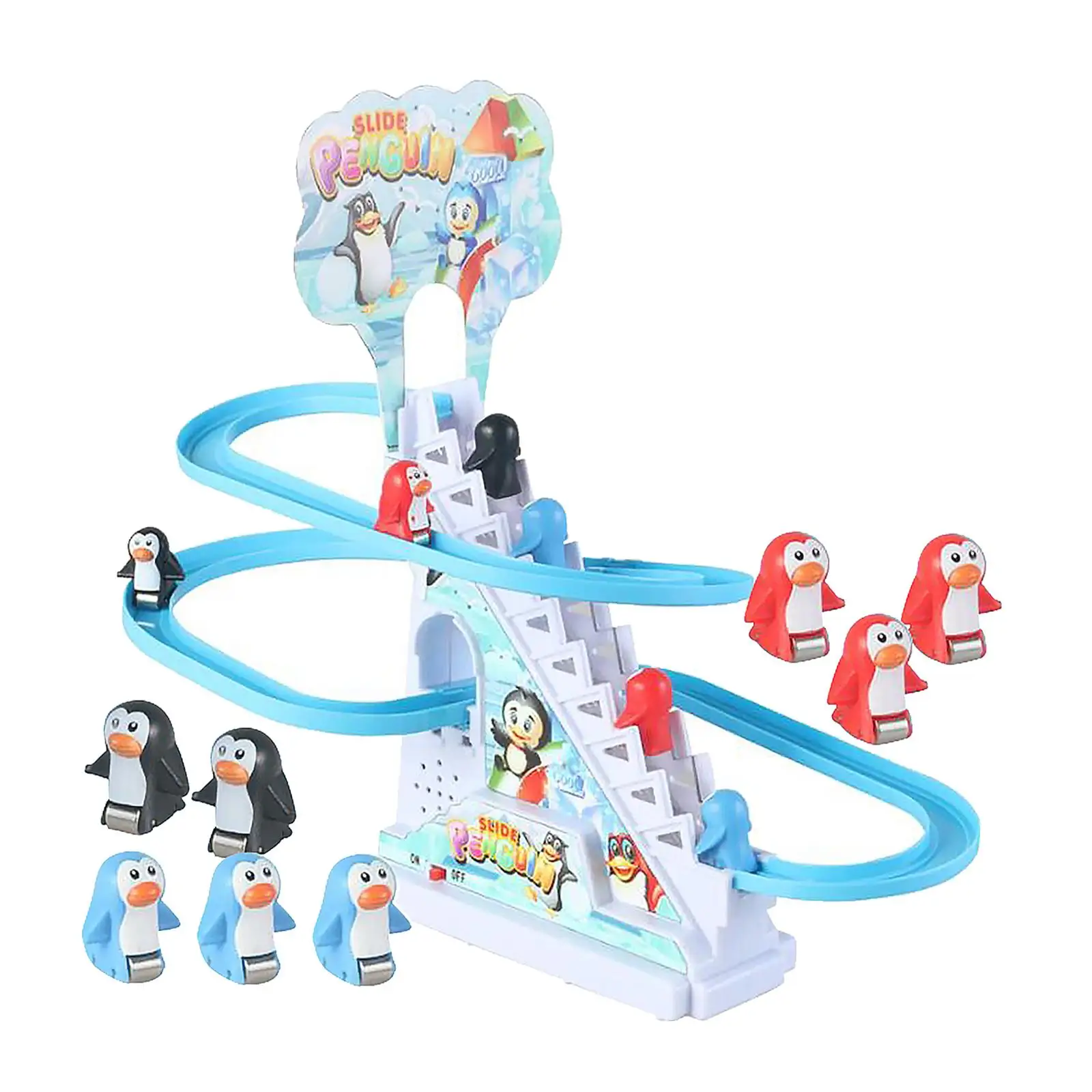 Penguins Slide scale giocattolo per interni Penguin Stair Climbing Toy per la scuola materna