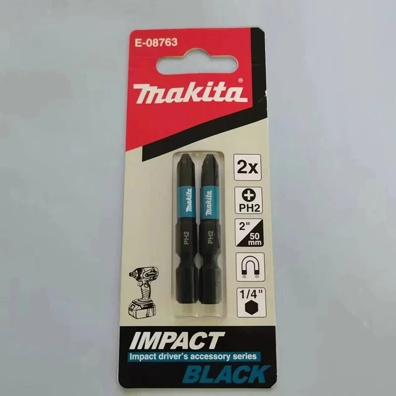 Makita E-08763 Screw Bit Impact Black Aluminium Alloy High Lifespan High Temperature Resistance Tool Accessories