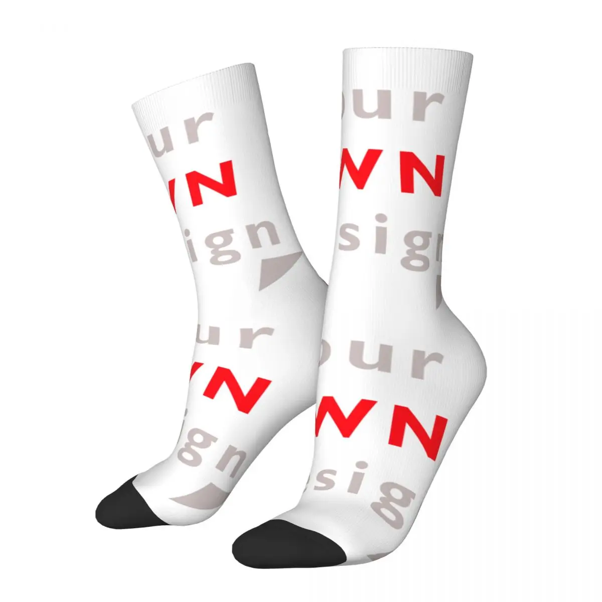 

Funny Crazy compression Your Own Design White Sock for Men Hip Hop Harajuku DIY Happy Quality Pattern Printed Boys Crew Sock