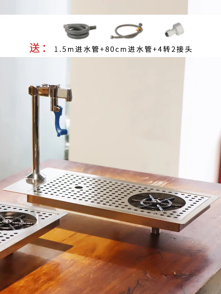 Multifunctional thickened integrated stainless steel high pressure cup washer with faucet kitchen bar