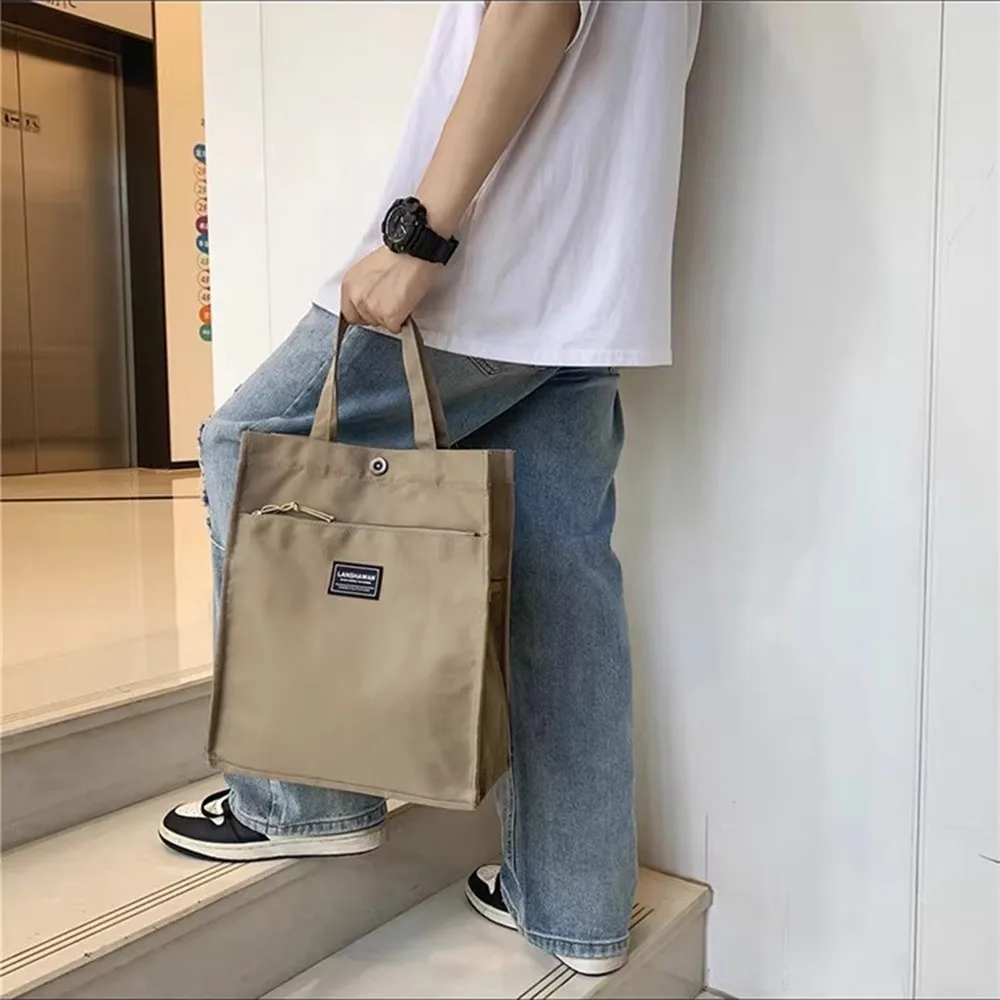 

Повседневная мужская сумка-тоут из ткани Оксфорд, водонепроницаемая легкая сумка, модная портативная сумка для документов большой вместимости, повседневное использование