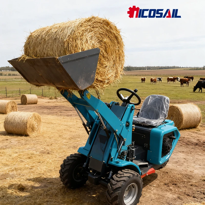 Mini three wheel skid steer loader 500 kg 600 kg 700 kg diesel mini skid steer loader for sale