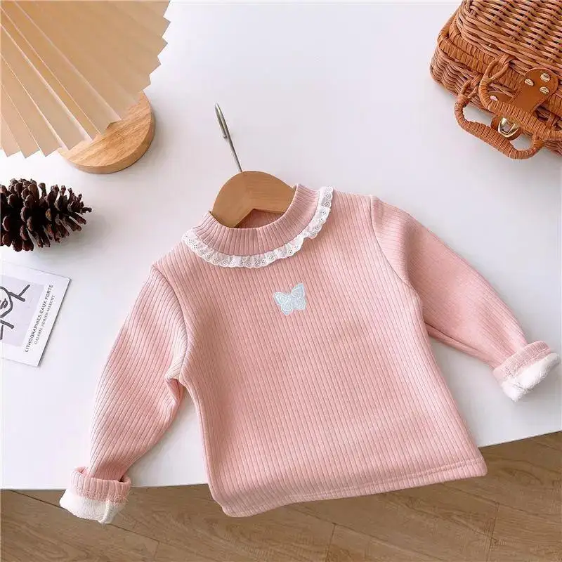 Child Cartoon Kawaii Long Sleeved Autumn New Princess Round Neck Tops Sweet Fashionable T-Shirt Sweat Wicking Moisture Absorbing