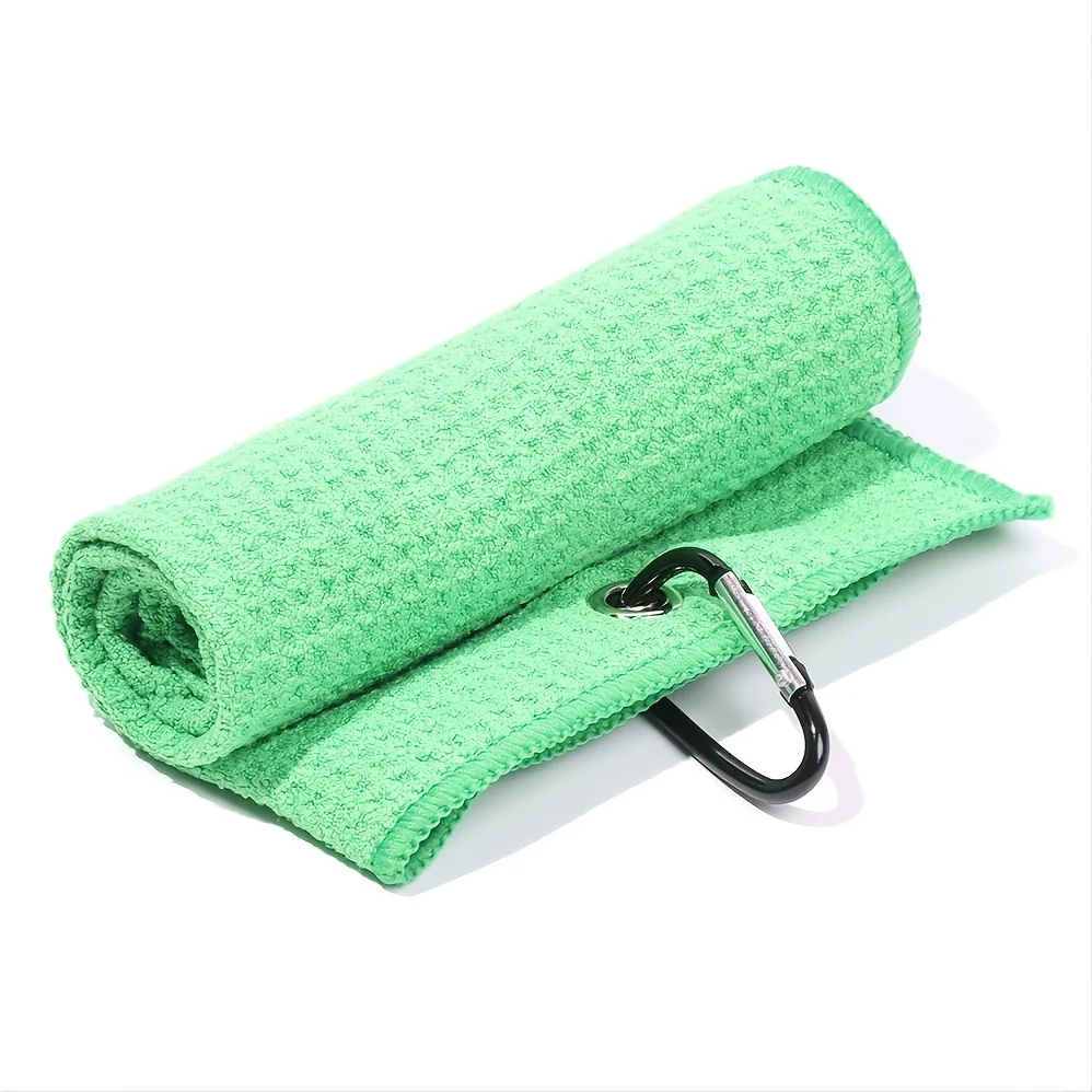 Supreme Absorbent Microfiber Golf Towel with Carabiner Clip - Durable Club, Ball & Hand Cleaner