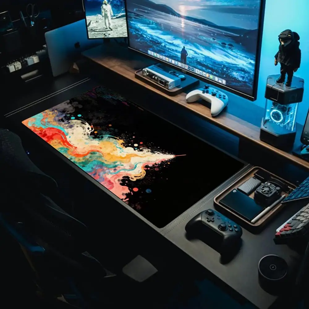 

Neon line style mouse pad large size mouse pad rubber anti-wrinkle non-slip bottom desk mat