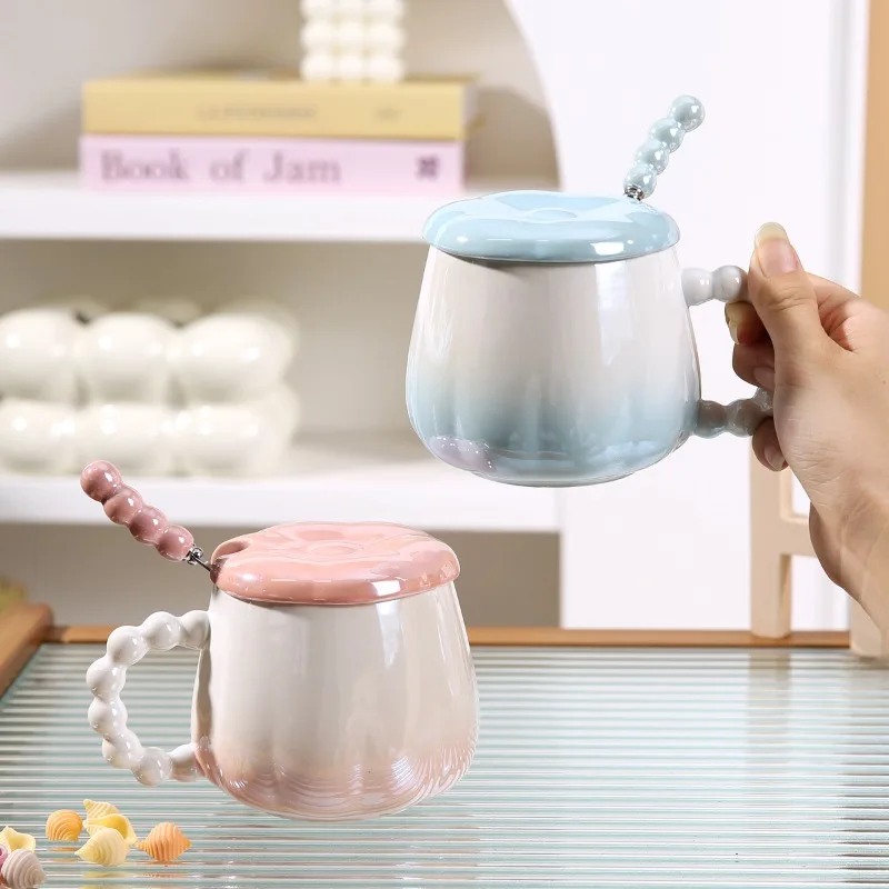 

2025 New Internet-Famous Minimalist Fresh Home Couple'S Water Cups Gradient Thickened Ceramic Coffee Cup Office Gift Box Mug