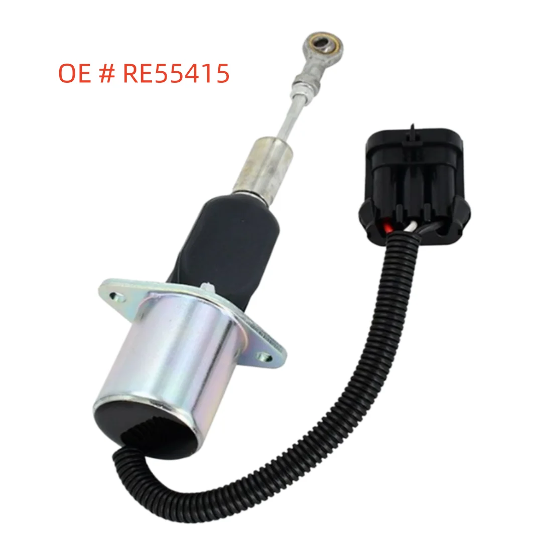 High quality new RE55415 Fuel stop solenoid valve 12V for 7600 7700 7800 Tractor Engine Parts