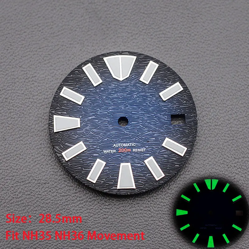 28.5mm Watch Dial Fit Japan SKX007 6105 SKX009 SRPD Tuna Monster Turtle Men's Watch Repair Tool Parts With C3 Green luminous