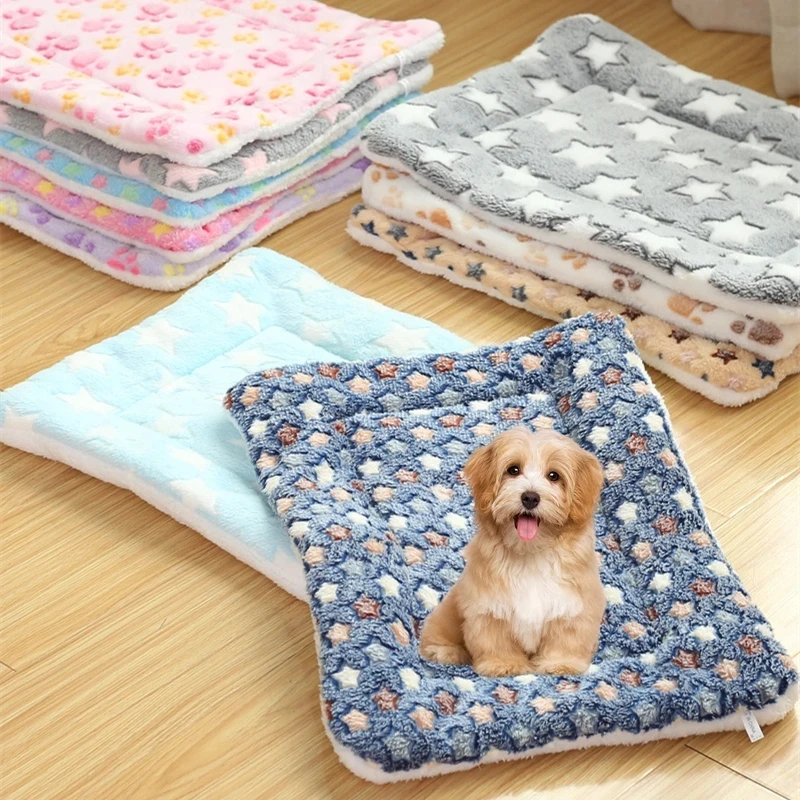 XL/XXL/XXXL Dropship Dog Bed Thickened Mat Pet Cat Soft Fleece Pad Blanket Mat Cushion Home Washable Rug Keep Warm Pet Supplies