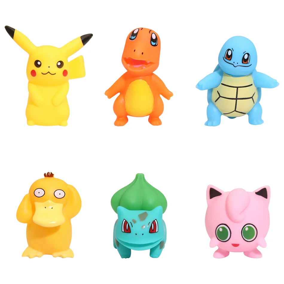 NIEUWE 6 stks/set Pokemon Cake Topper Anime Figuur Pikachu Party Gelukkige Verjaardag Pokemon Taart Decoratie Benodigdheden Ornamenten Jongen Kids