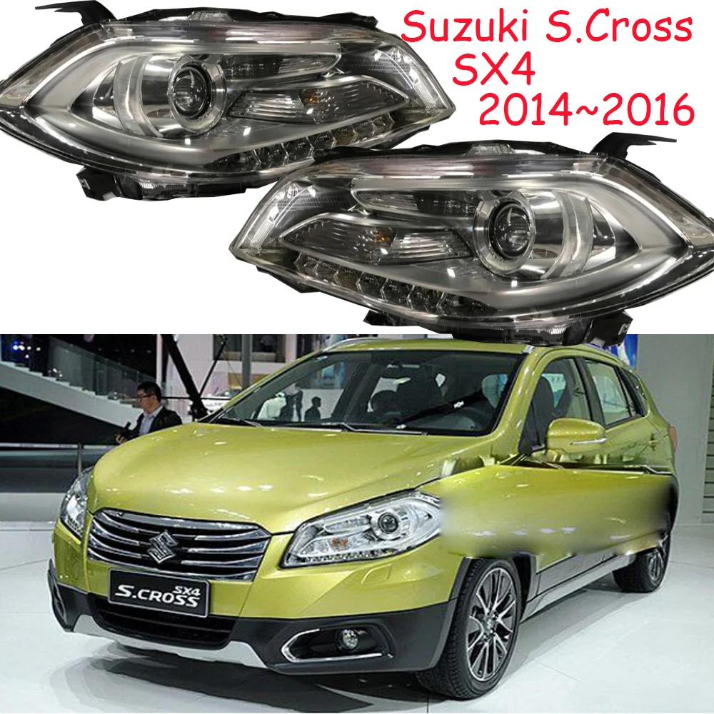 1pcs car bumpe  S.Cross headlamp For SX4 headlight 2014～2016y car accessories head lamp for suzuki SX4 fog light