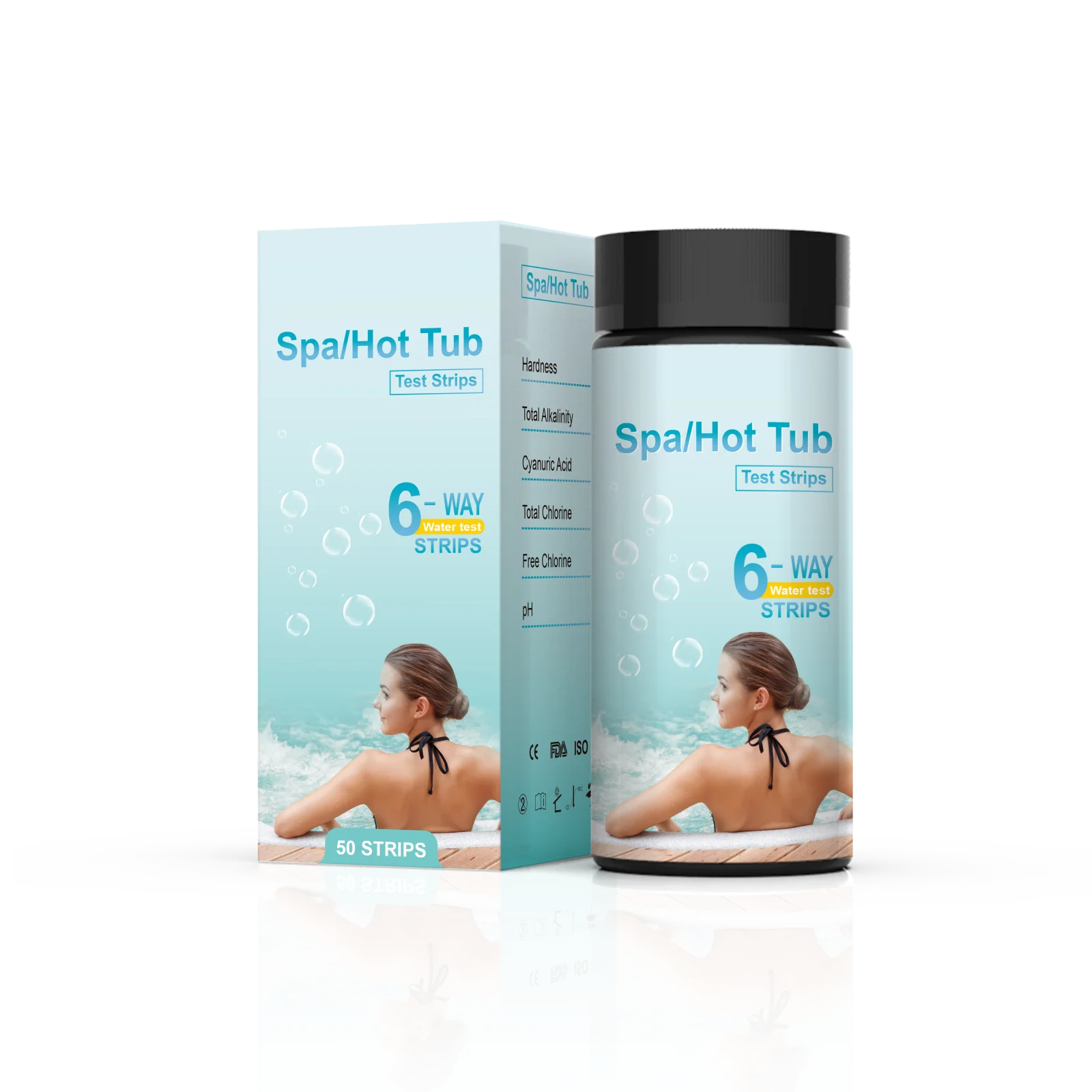 

6 parameters water test strips for spa/hot tub