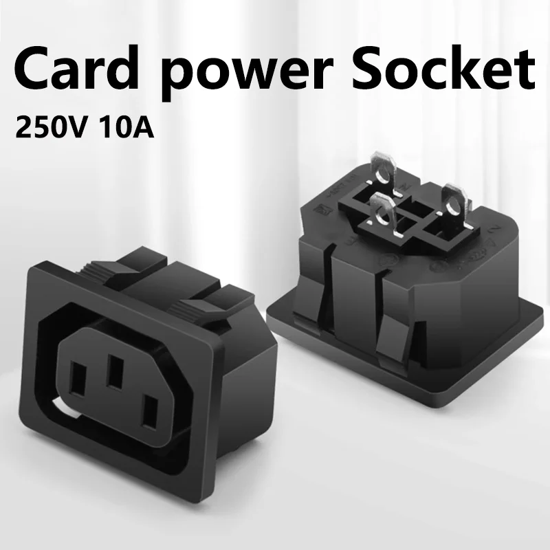 

5/20/100PCS 10A 250V IEC320C13 C14 AC Universal Black Power socket Copper PDU UPS Industrial Socket Panel Module Outlet 3Pin