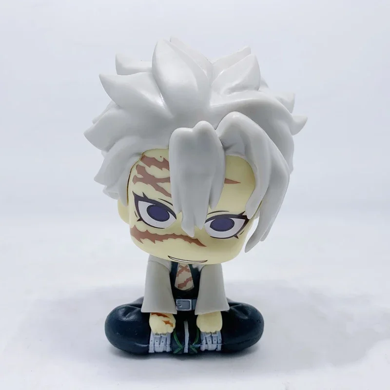 10cm Demon Slayer Figure Cute Shinazugawa Sanemi Kanroji Mitsuri Action Figure Q Version Doll Sitting Model PVC Colletible Toy