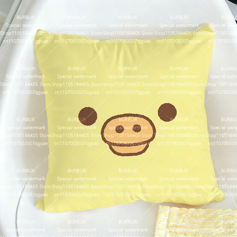 Early vintage cute and adorable expression throw pillow cover for small bear guest room sofa cushion cover with core headboard a