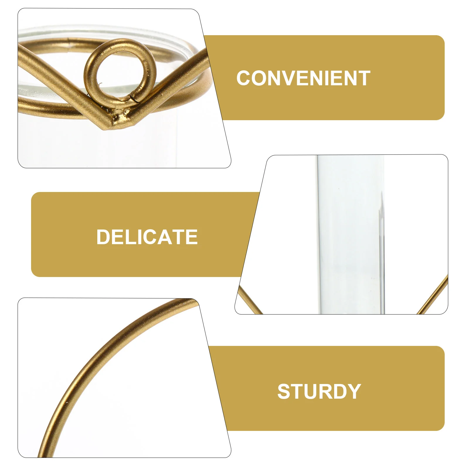 

2Pcs Nordic Style Water Cultivation Wall Vase Creative Golden Hanging Flowerpot Indoor Wall Decoration Decoration