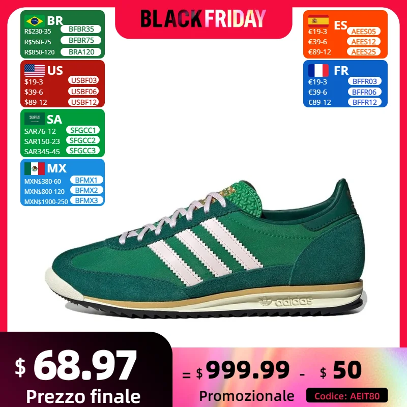 Adidas Original Original SL 72 OG Scarpe da corsa leggere basse Scarpe da ginnastica casual classiche da uomo e da donna Verde