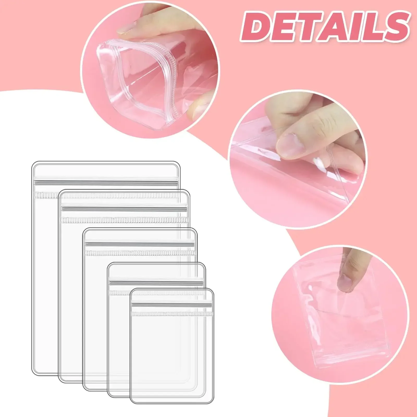 PVC Jewelry Storage Bag Box Anti-Oxidation Transparent Jewelry Organizer for Pendant Necklace Bracelet Storage Holder Boxes