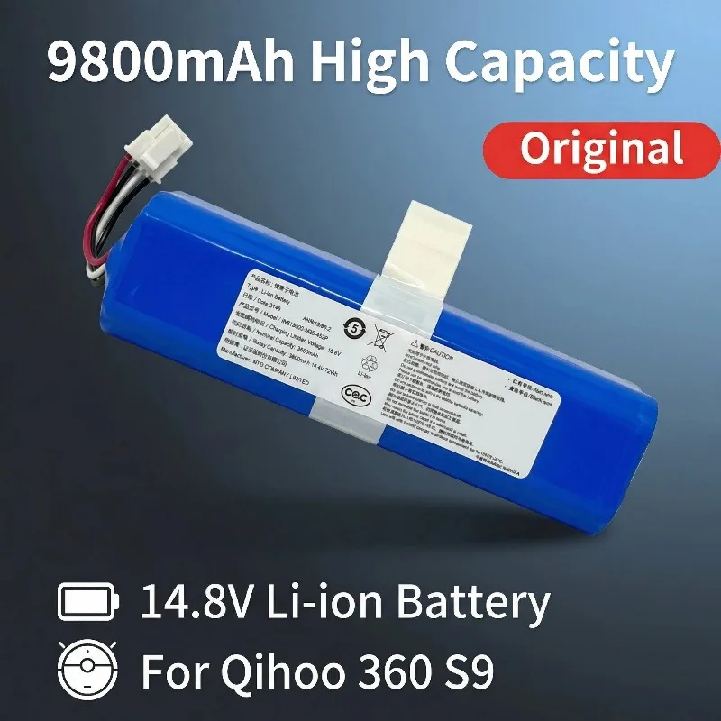

Replacement Battery for Qihoo 360 S9 Robotic Vacuum Cleaner, 14.8V 9800mAh Lithium Ion Battery Pack Spare Parts