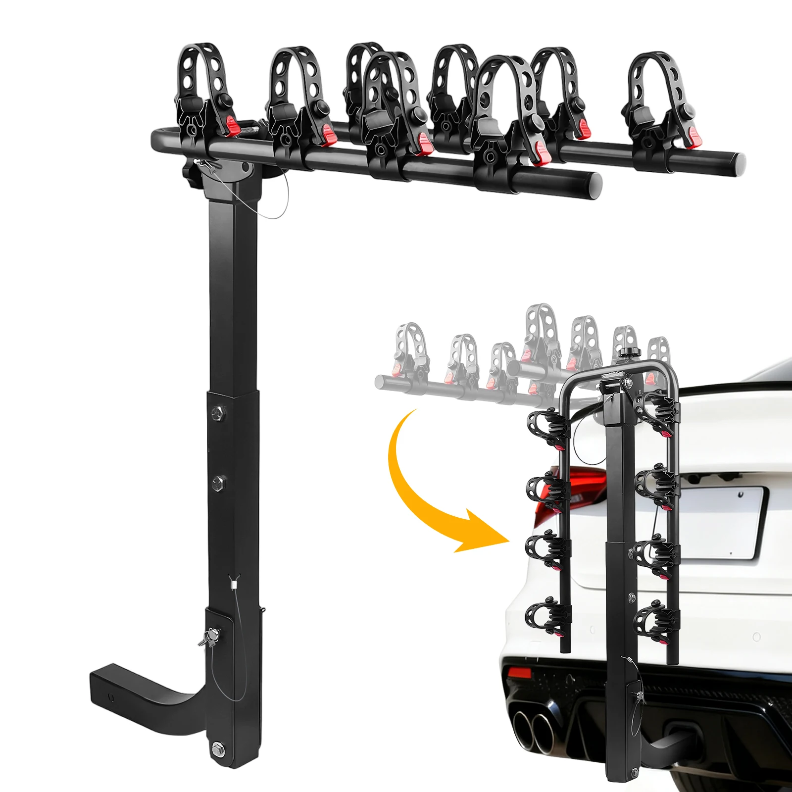 

Hitch Mount Bicycle Rack Carrier Bike Carrier Rack 4-Bike Rack for Cars Trucks SUVs and Minivans