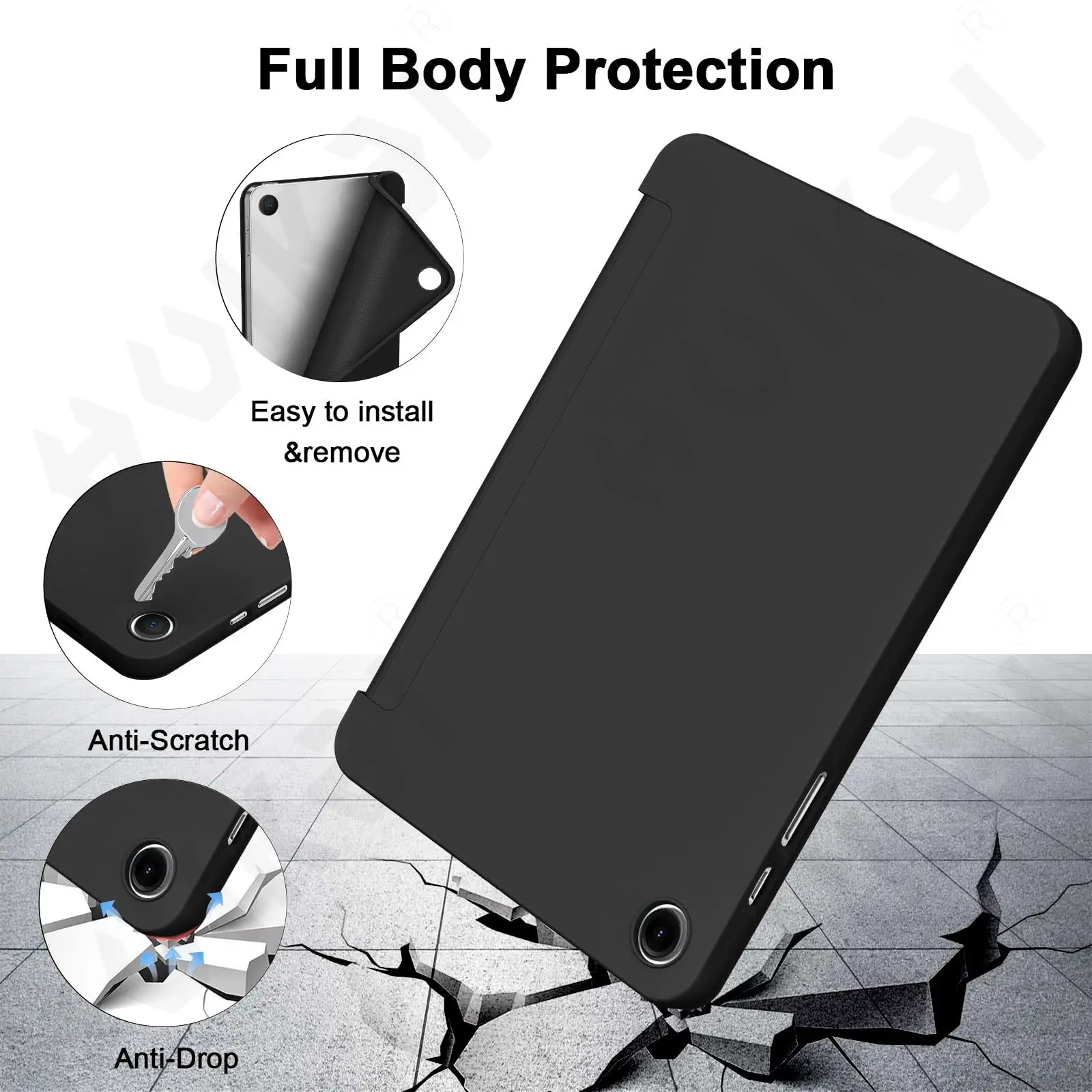 حافظة لهاتف سامسونج جالاكسي تاب A11 S11 S10 FE Plus رفيعة للغاية وشفافة خلفية ثلاثية الطي قلم لوحي شحن تلقائي للاستيقاظ/النوم #3