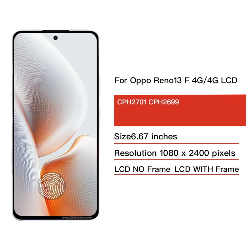 Reno 13F CPH2699 CPH2701 Display Screen For Oppo Reno13 F LCD Display Screen Touch Digitizer Assembly