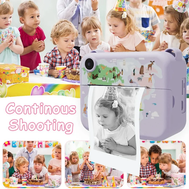 Kids Camera Instant Print Christmas Birthday Gifts For 3-12 Year Old Boys Girls Toys For Kids With 3 Rolls Print Paper