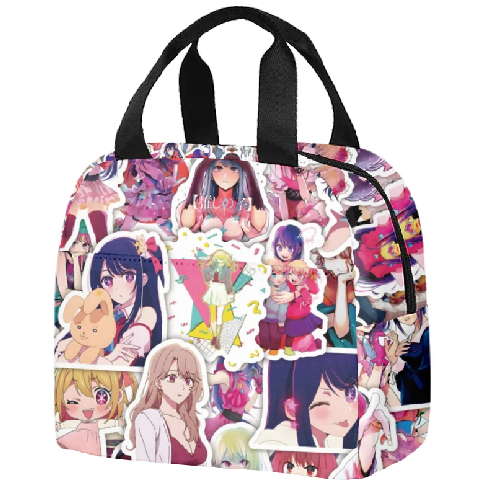 الكلاسيكية شعبية كول OSHI NO KO طالب العمل Lunchbox العزل الحراري الغذاء الغداء حقيبة ثلاثية الأبعاد مطبوعة حقائب اليد المحمولة أكياس الجليد #3