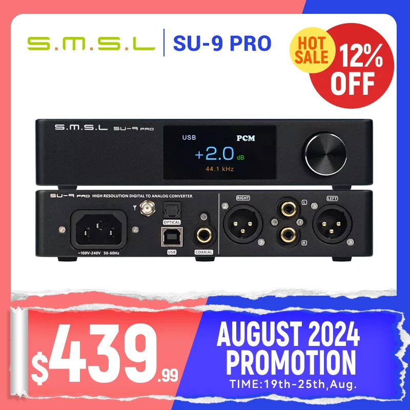 

SMSL SU-9 PRO ES9039MPRO Decoder MQA&MQA-CD Bluetooth 5.0 SU9 PRO DAC XU316 768kHz/32Bit DSD512 with Remote Control