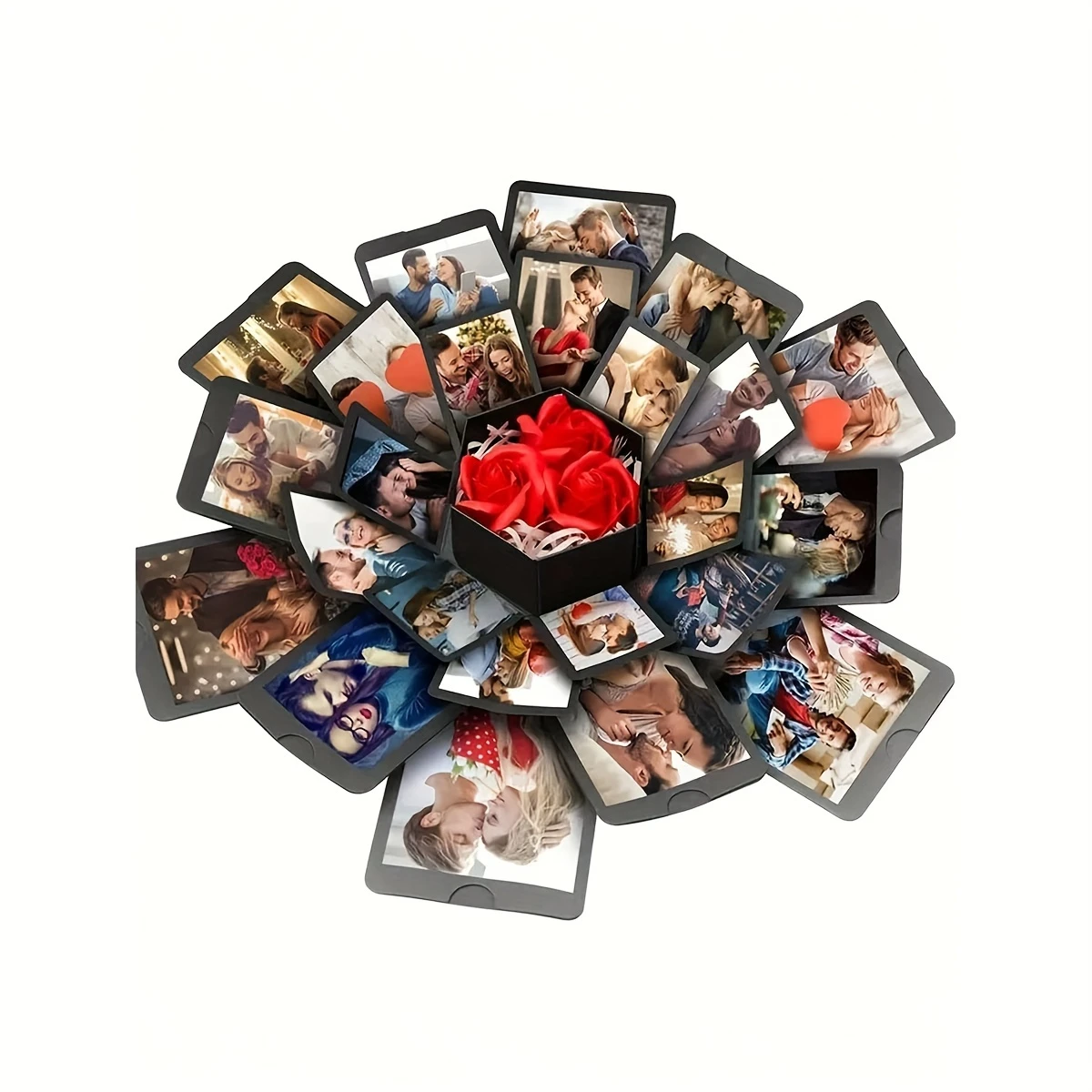 Explosion Photo Box Surprise Love Memory Gift Box DIY Handmade Photo Album Box for Valentine's Day Anniversary Birthday Wedding