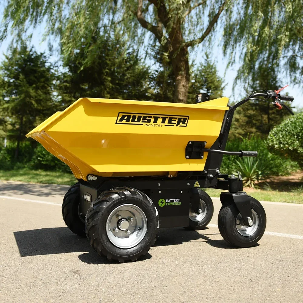 CE Approved 500kg Load Battery Power Motor Wheelbarrow 4 Wheel Electrical Truck Mini Site Dumper Electric Barrow