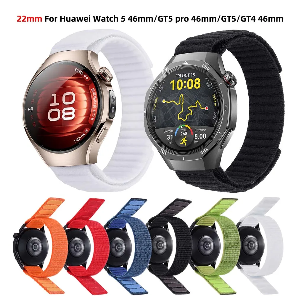 화웨이 워치 GT 5, GT4, GT3, GT6 46mm/GT 3, GT 5 프로 46mm/화웨이 워치 5 46mm/4 프로/얼티밋용 22mm 나일론 시계줄