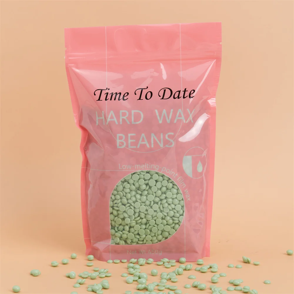 Beauty Spa quality Time to date 1lb Brazilian Body Legs Eyebrows Face Lips Armpits 450g tea tree Hard Wax Beads for Hair Removal