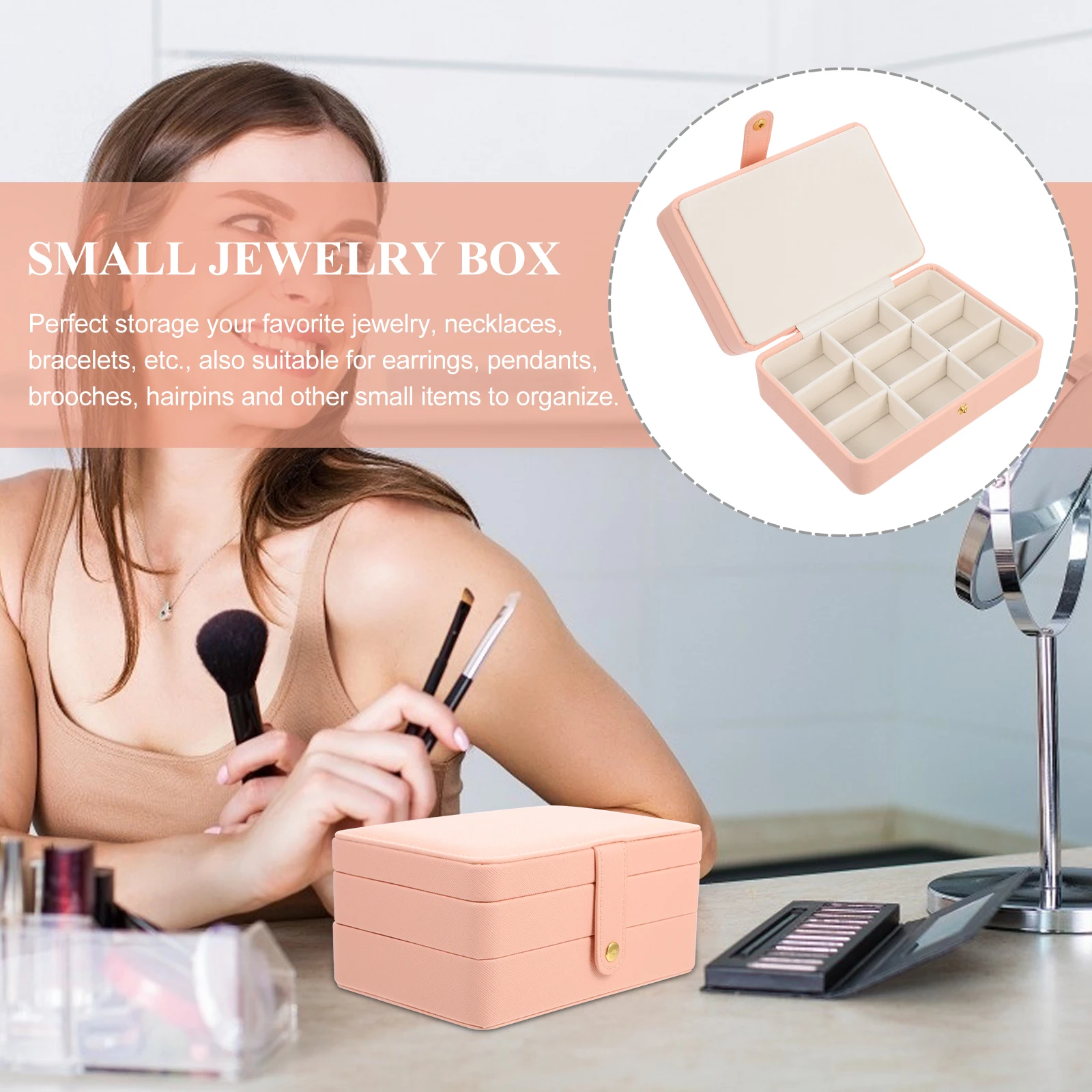 

Jewelry Box Travel Holder Multi-layer Container Cases for Women Organizers Necklace Organizing Size