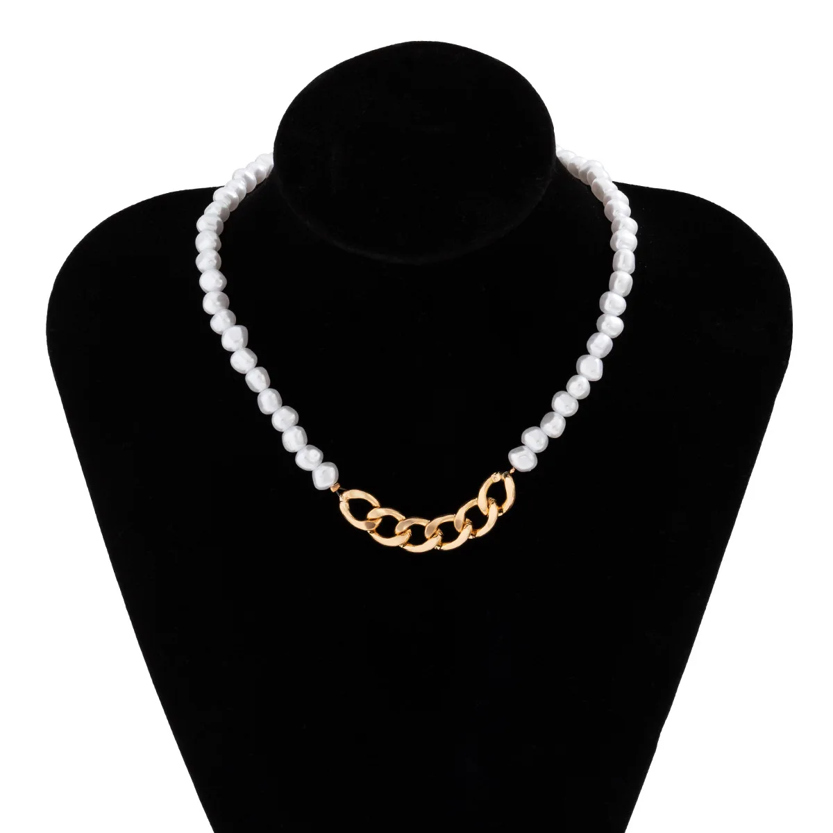 New Pearl Cuban Chain Necklace for Women Pendants Vintage Coquette Choker Kpop Jewelry Chunky Trendy Gift