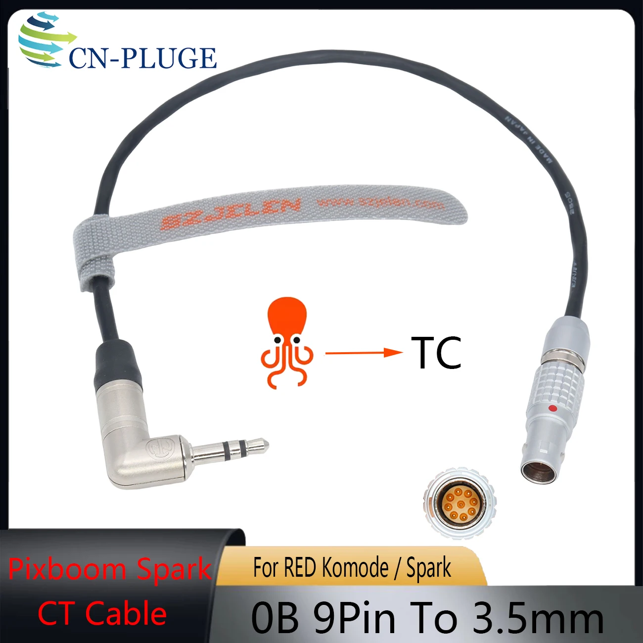 Pixboom Spark Camera EXT 9Pin to 3.5mm TRS Tentacle Sync TIMECODE Cable is Also Compatible With RED V-RAPTOR /KOMODO Camera