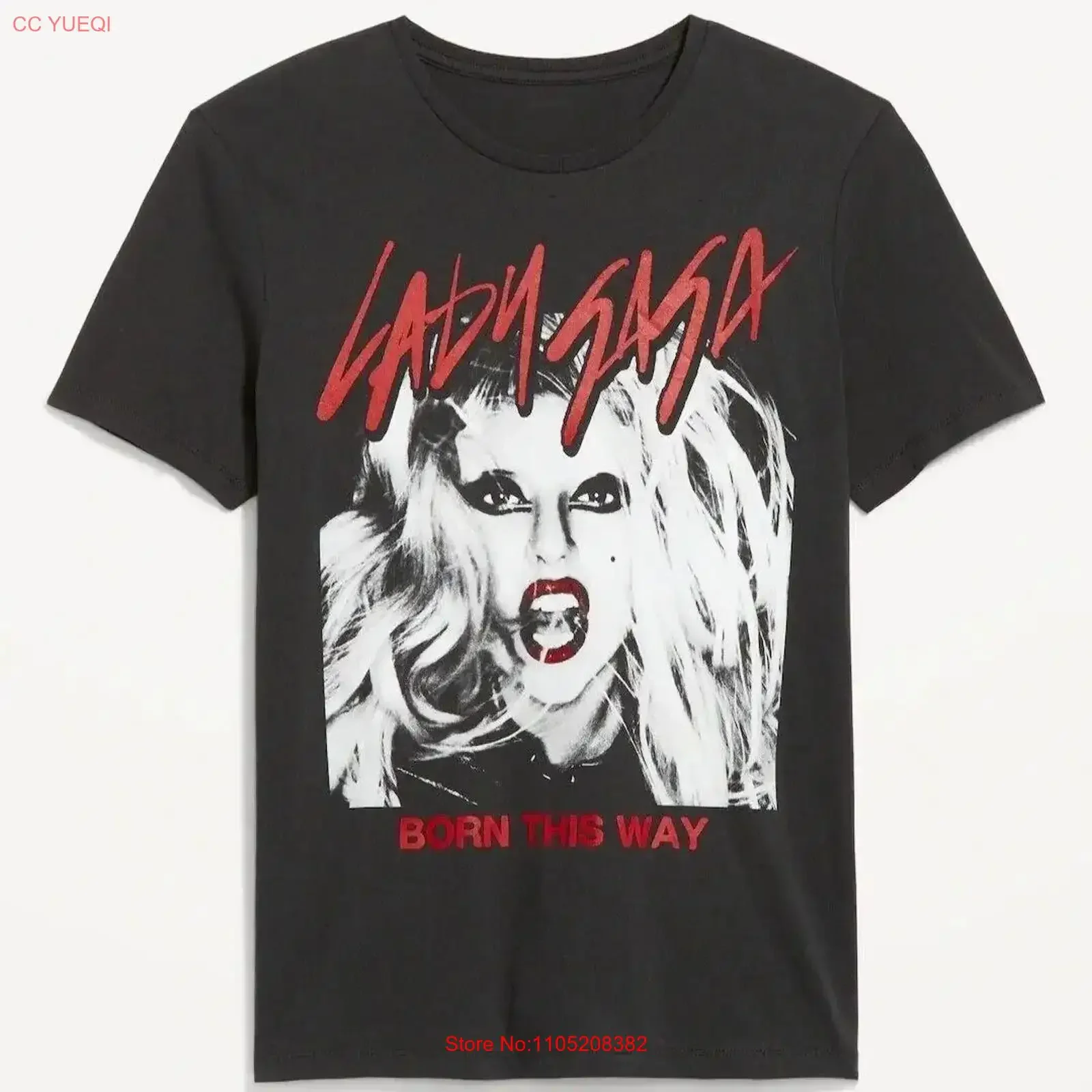 

New Lady Gaga Born This Way для взрослых, маленькая поп-музыка, мягкая черная хлопковая футболка, винтажная стираная дизайнерская одежда, повседневная мужская одежда