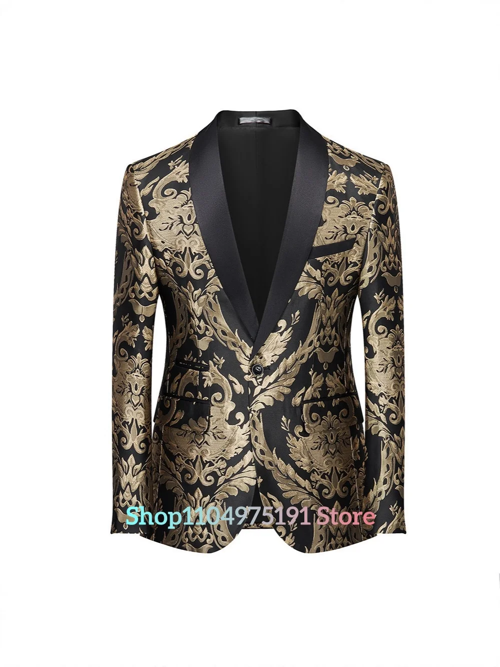 طقم بدلة رجالية من قماش الجاكار ذو لون رقيق بقصة ضيقة على الطراز الأوروبي والأمريكي، بدلة رجالية مكونة من قطعتين (سترة + بنطلون) بدلة عمل