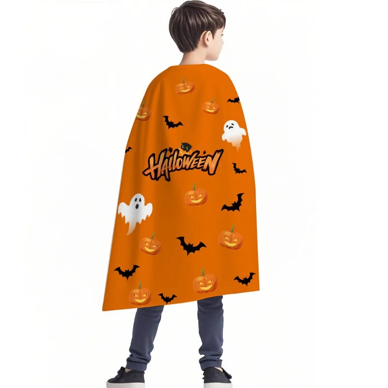 Halloween Cloak Cape Set Ghost Pumpkin Face Costume Party Outfit Trick or Treat Cosplay Decoration Props