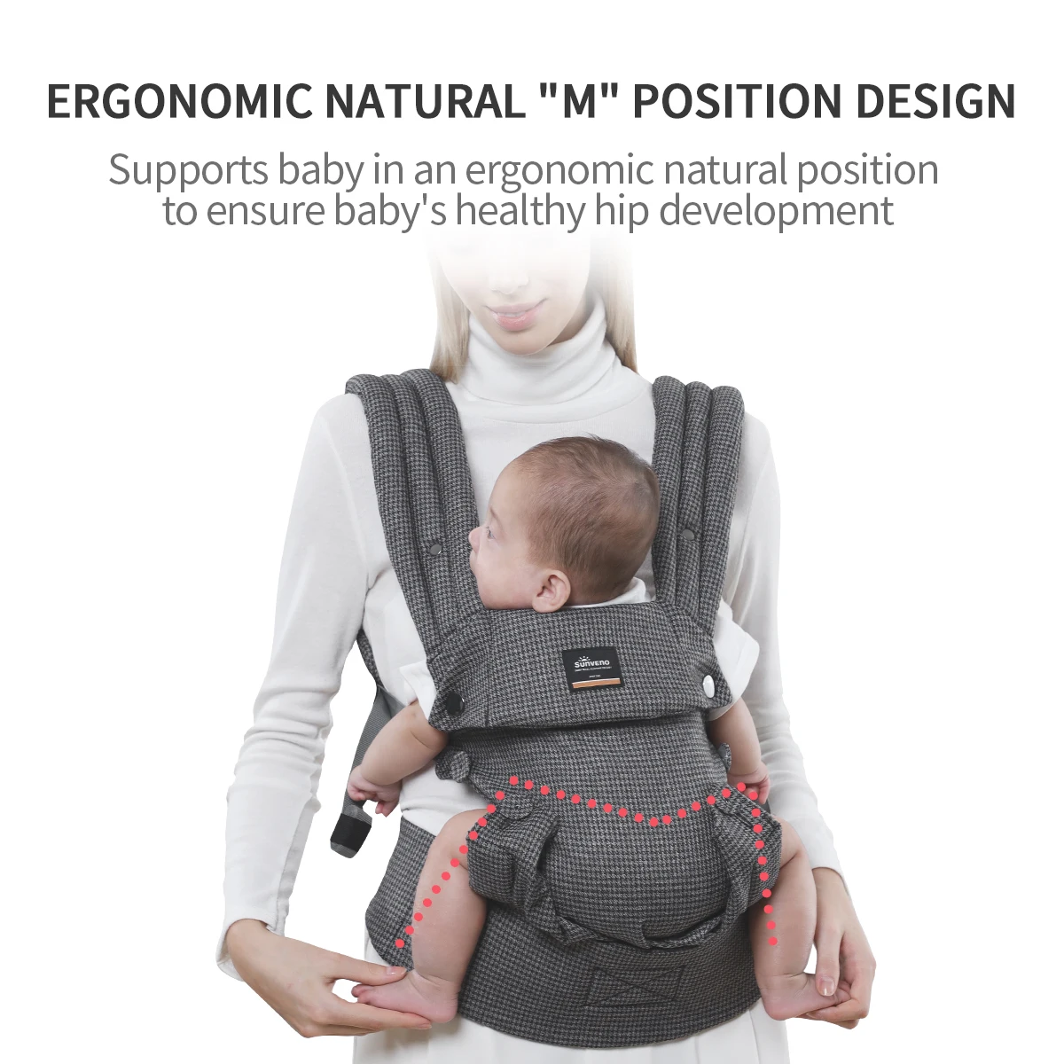 Sunveno Baby Carrier for Newborn with Neck Support Adjustable Back Strap Comfortable & Ergonomic