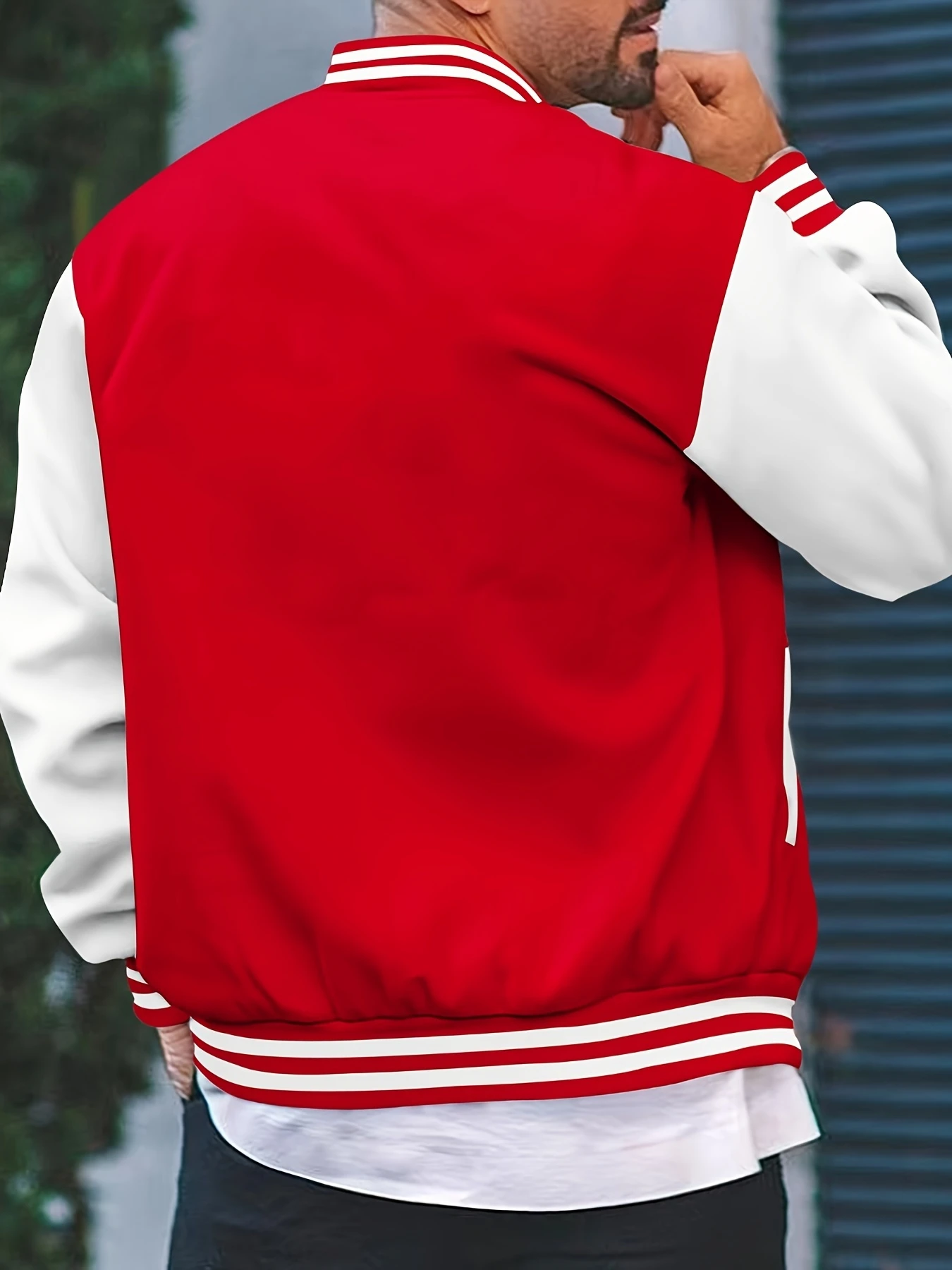 Two-pc Classic Campus Style Men's Casual Youthful and Stylish Button-Up Baseball Collar Jacket