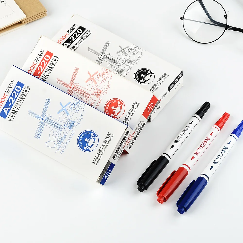 

3 Pcs Pigma Pen Fine Line Sketching Markers Different Tip Black Blue Red Fineliner StylographsDrawing Pens