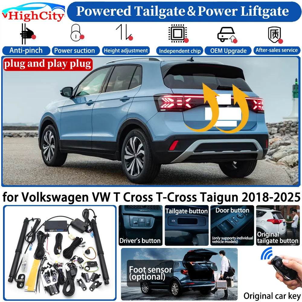 for Volkswagen VW T Cross T-Cross Taigun 2018-2025 Automatic Smart Powered Tailgate Power Liftgate System Strut Trunk Lift Kit