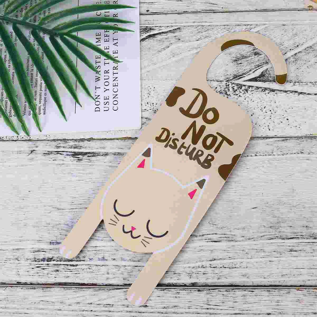 2 Pcs The Sign Staff Clothes Hangers Hanging Do Not Disturb Cat Door Decorations