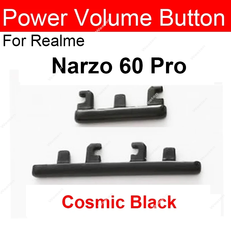 Tombol Volume daya untuk Realme Narzo 60 60x60 Pro N65 Note 50 4G 5G tombol Volume daya bagian pengganti tombol samping atas bawah